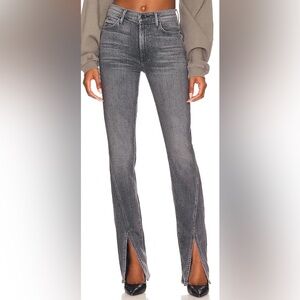 The Rascal Sliced Up Heel - Stylish Gray Women's Straight Leg Jeans
